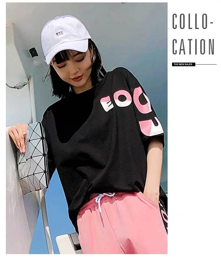 Women Sports Suit Pink Black Hip Hop Casual Two-Piece 2026 — feature 11