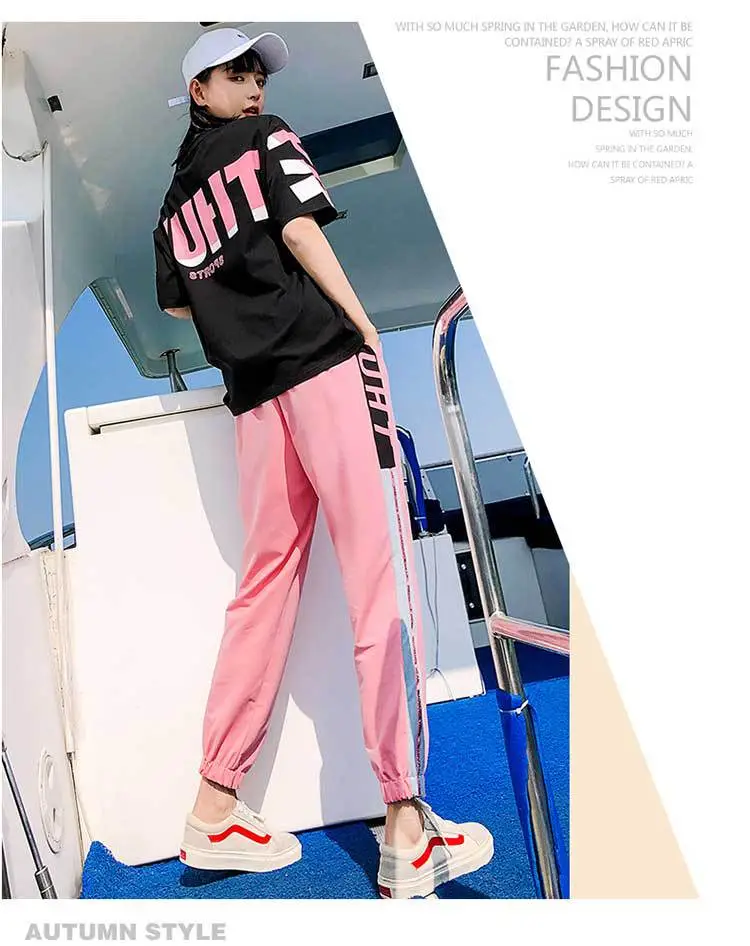 Women Sports Suit Pink Black Hip Hop Casual Two-Piece 2026 — feature 14