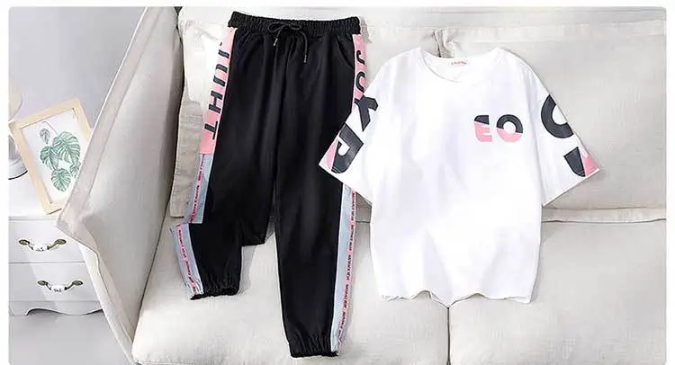 Women Sports Suit Pink Black Hip Hop Casual Two-Piece 2026 — feature 5