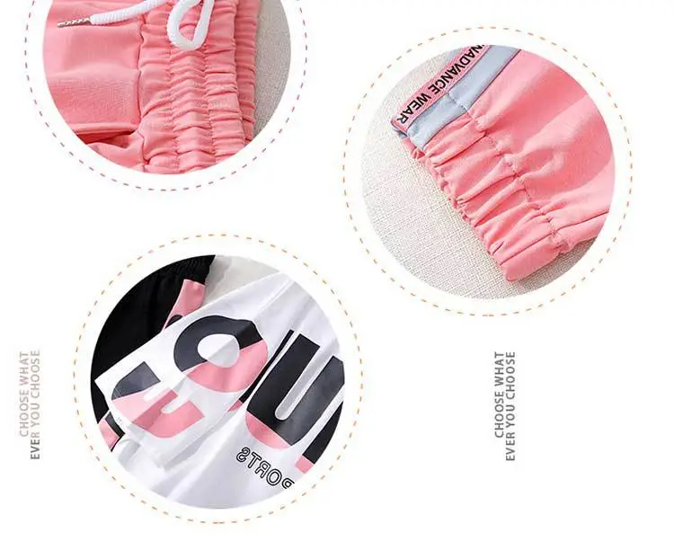 Women Sports Suit Pink Black Hip Hop Casual Two-Piece 2026 — feature 8