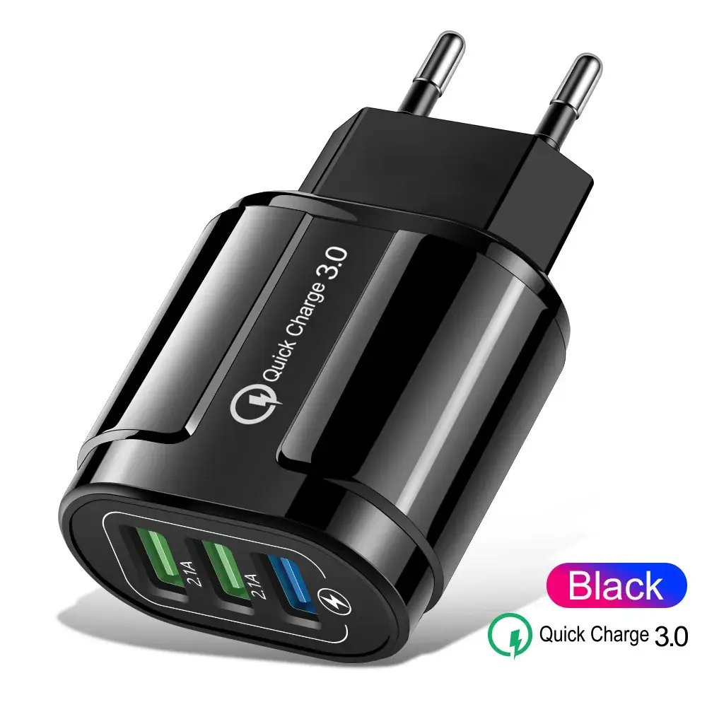 18W Fast Charging Dual USB Mobile Charger Black - Image 4