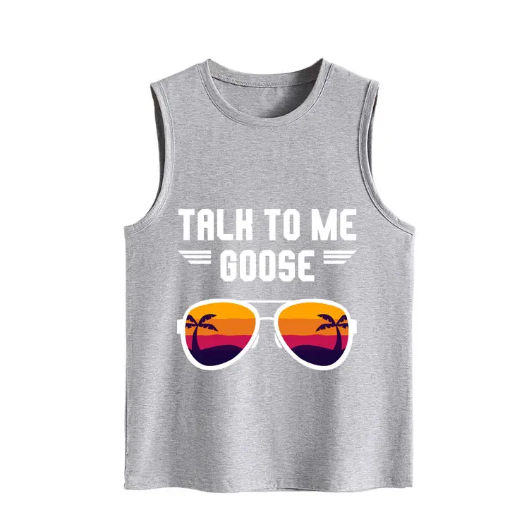 Women's Maroon Backless Vest with "Talk to Me Goose" Print
