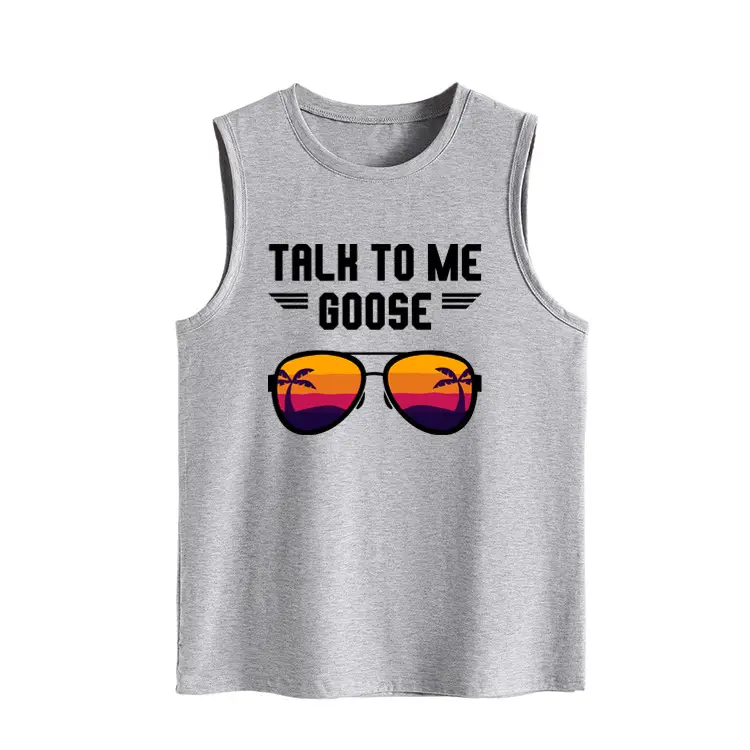 Women's Maroon Backless Vest with "Talk to Me Goose" Print