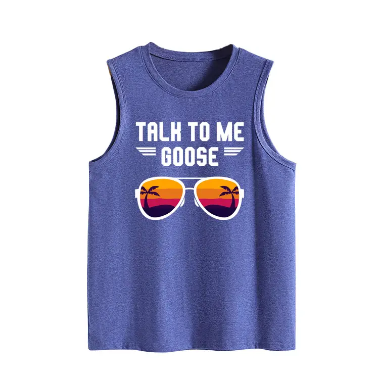 Women's Maroon Backless Vest with "Talk to Me Goose" Print