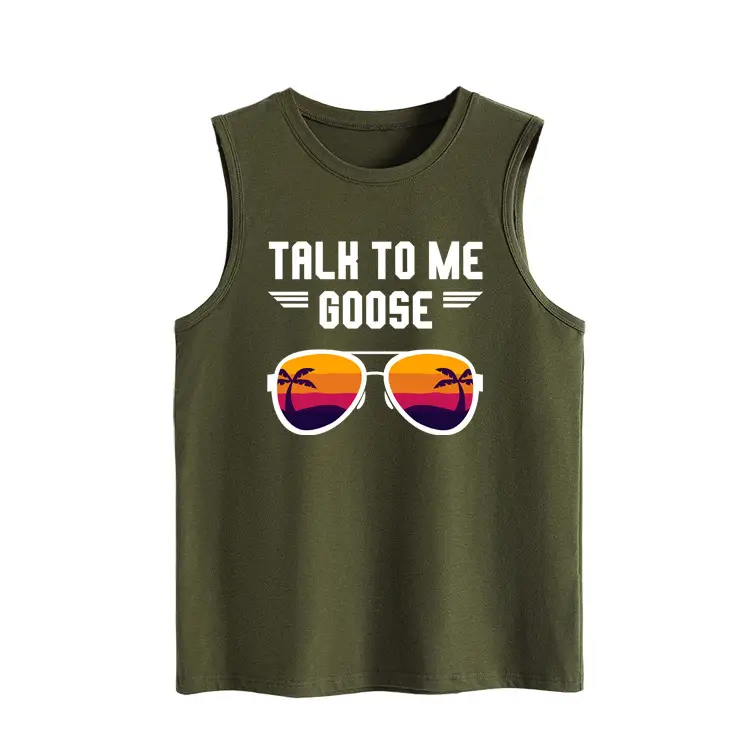 Women's Maroon Backless Vest with "Talk to Me Goose" Print