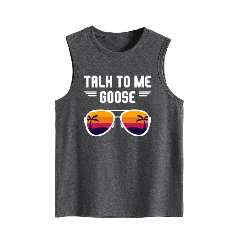 Women's Maroon Backless Vest with "Talk to Me Goose" Print