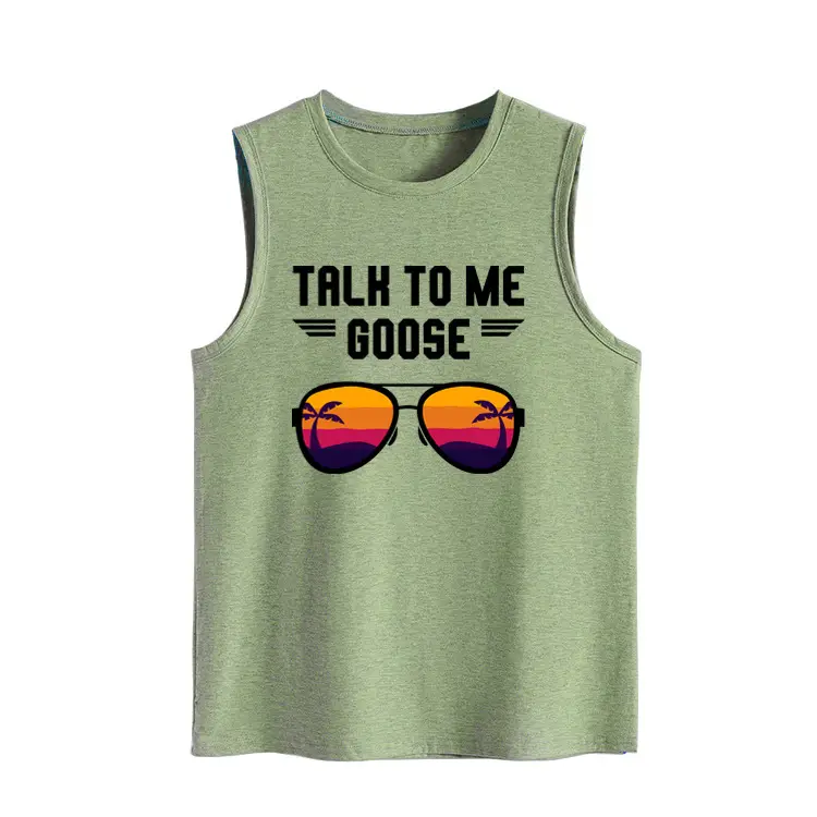 Women's Maroon Backless Vest with "Talk to Me Goose" Print