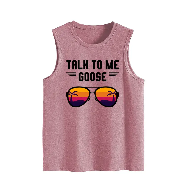 Women's Maroon Backless Vest with "Talk to Me Goose" Print