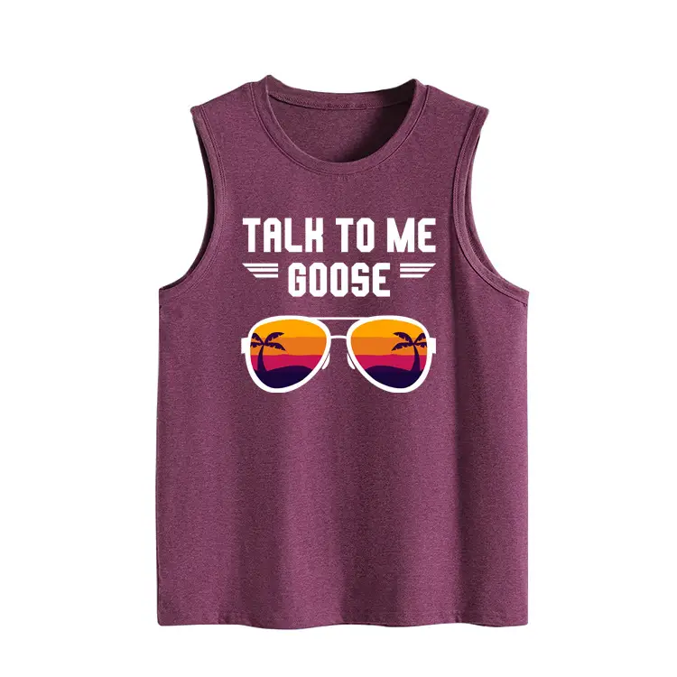 Women's Maroon Backless Vest with "Talk to Me Goose" Print