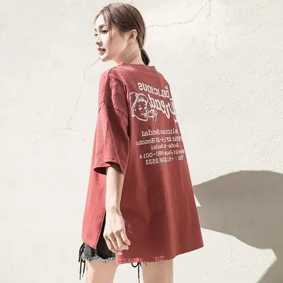 Women 2025 Summer Korean Style T-Shirt Yellow Loose Retro - Image 4