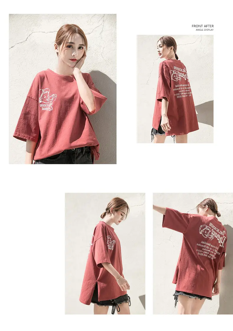 Women 2025 Summer Korean Style T-Shirt Yellow Loose Retro — feature 13