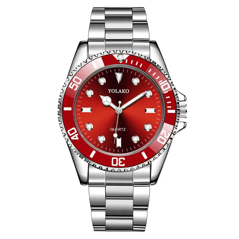 Yolako Red Quartz Men's Watch Steel Band - Image 7