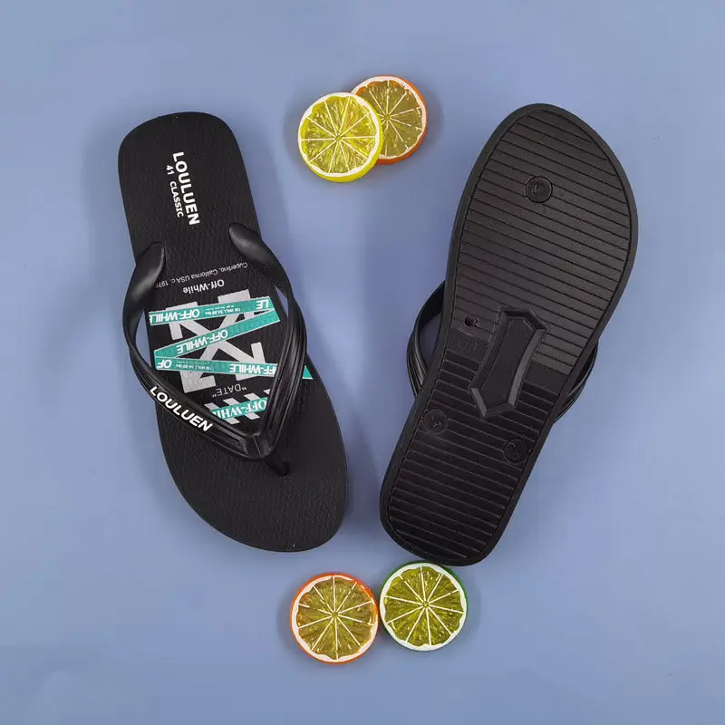 Men Blue PVC Casual Beach Sandals