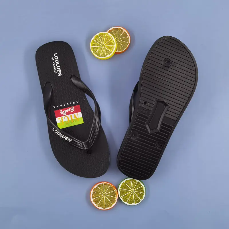 Men Blue PVC Casual Beach Sandals