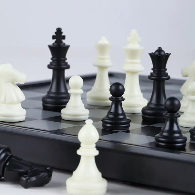 Portable Folding students children teaching magnetic chess fun toys outdoor game chess logo chess