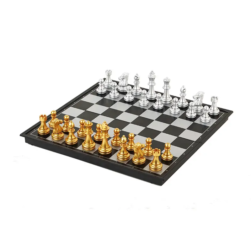 Portable Folding students children teaching magnetic chess fun toys outdoor game chess logo chess