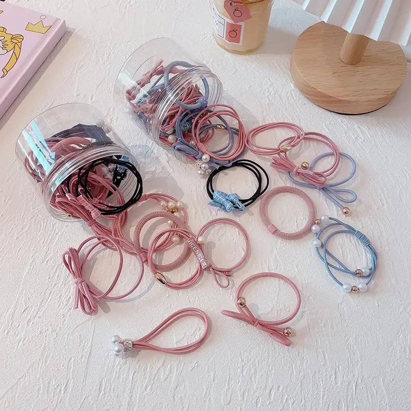 12-Piece Korean Fashion Pearl Head Rope Hair Band Set - Image 10