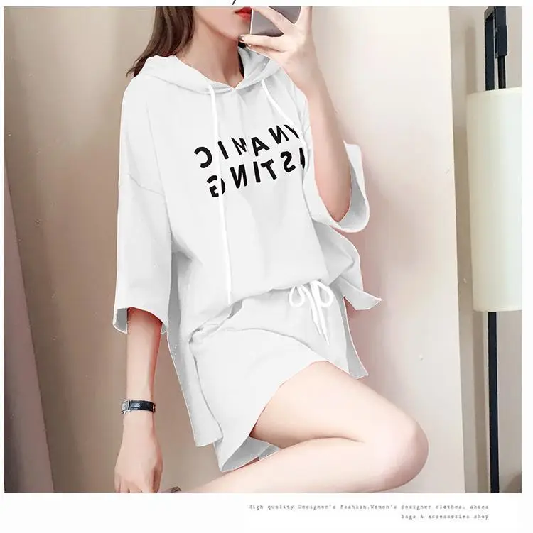 Women Red Korean Style Shorts Set Large — feature 16