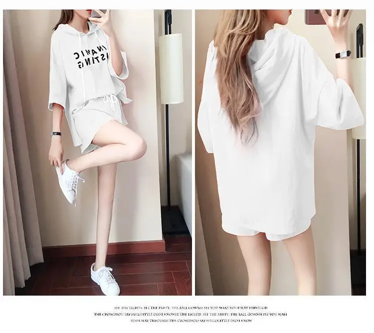 Women Red Korean Style Shorts Set Large — feature 17