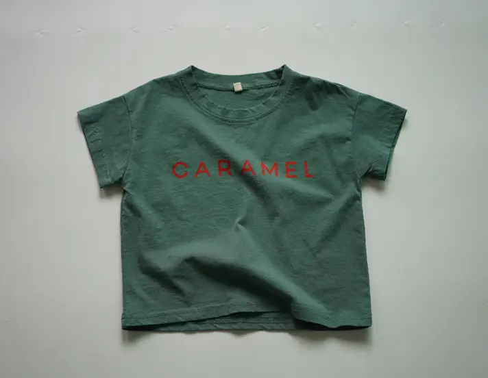 Kids T-Shirt Green Short Sleeve Round Neck — feature 7