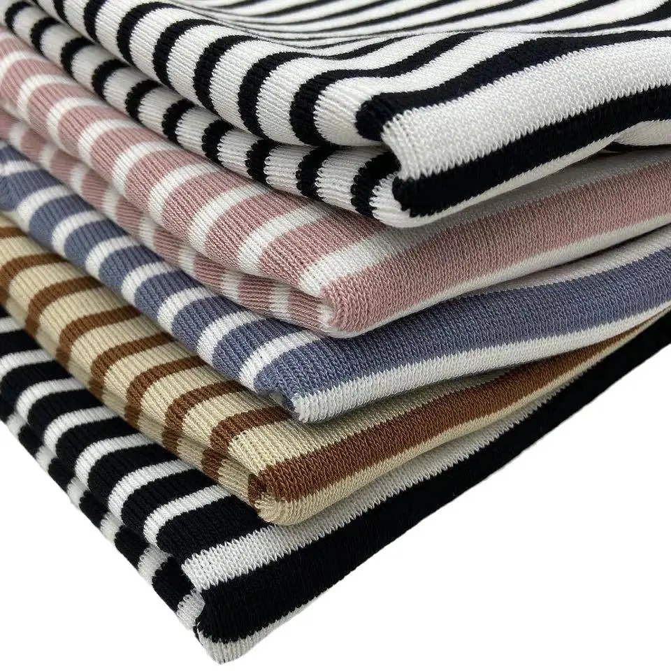2024 Summer Striped Knitted T-Shirt Set - Image 6