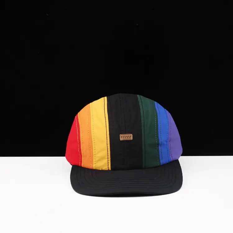 Men's Gradient Drawstring Cap with Color Stripes