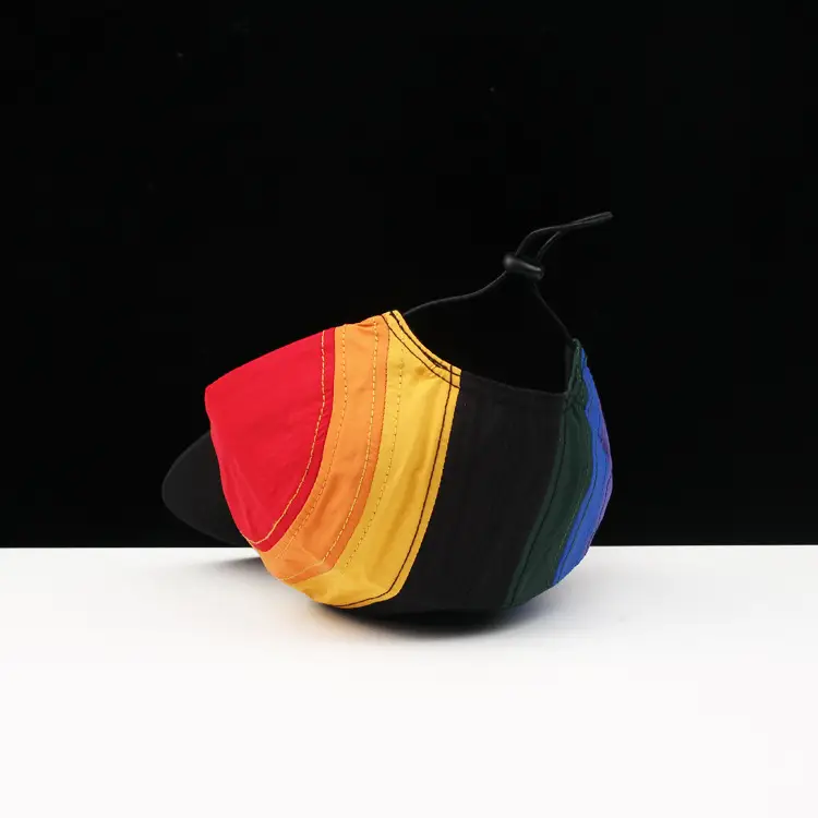 Men's Gradient Drawstring Cap with Color Stripes