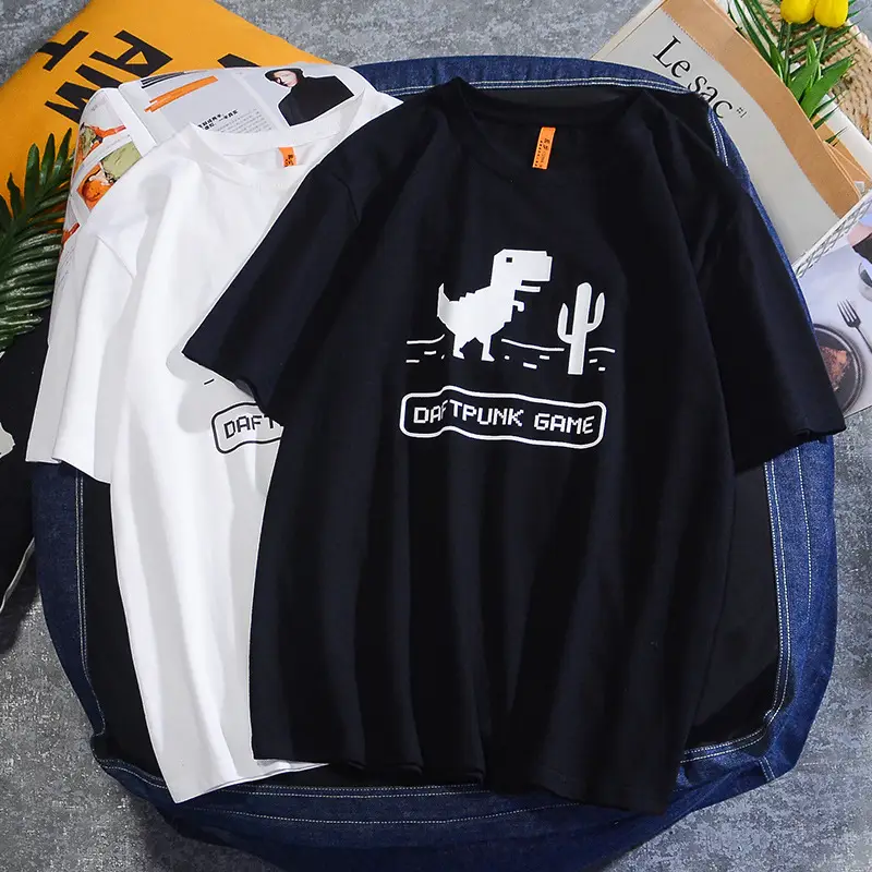 Men's Black Dinosaur Graphic T-Shirt 220g