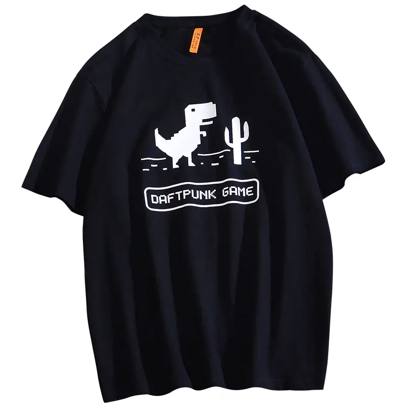 Men's Black Dinosaur Graphic T-Shirt 220g