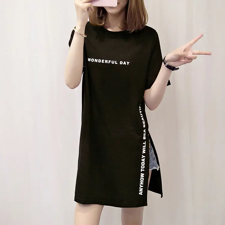 Women White 2025 Summer T-Shirt Mid-Length Loose Fit — feature 28