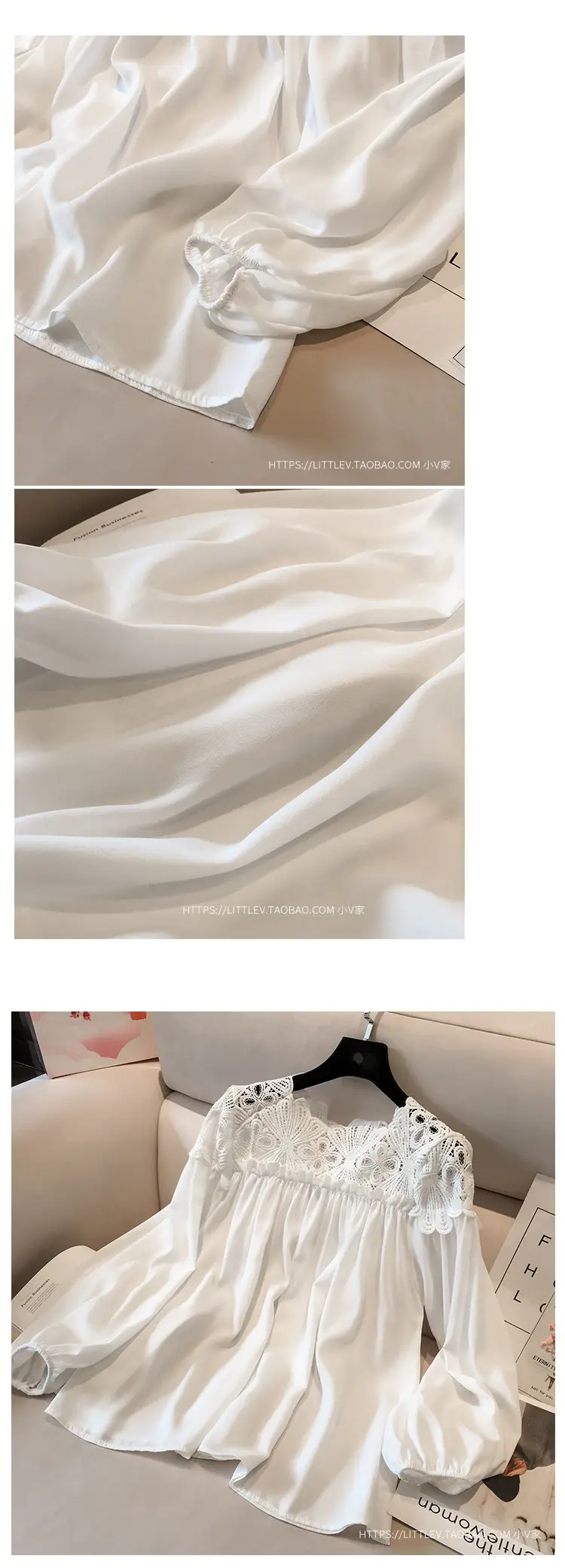 2020 Korean Style Black Lace Chiffon Top for Women — feature 9