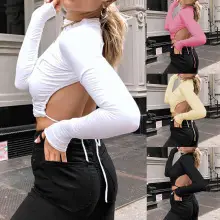 2025 Summer Exposed Navel Lace-Up Top with Slim Fit — feature 1