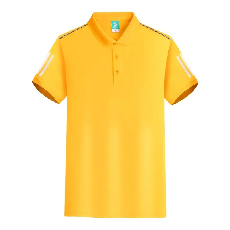 Men's Blue Polo Shirt with White Stripes - Image 2