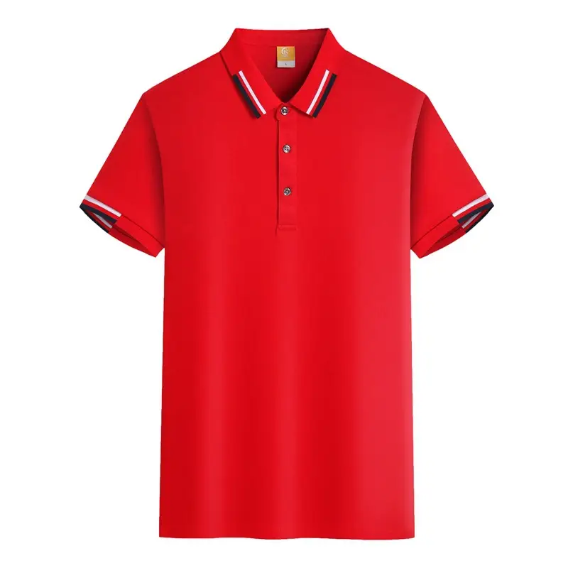 Men's Grey Polo Shirt with Red Blue Trim - Image 13