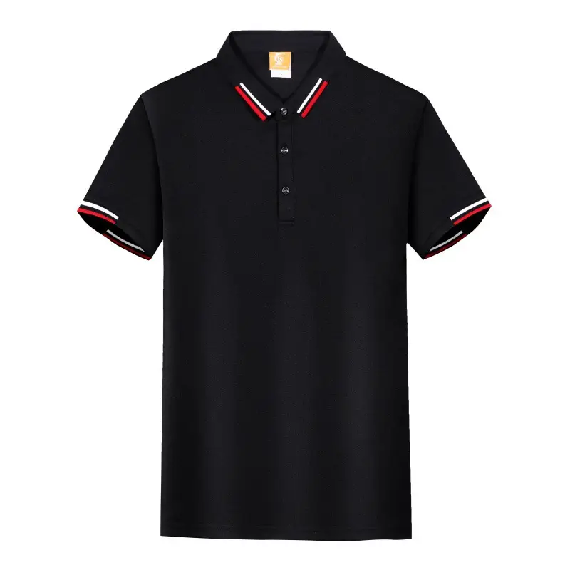 Men's Grey Polo Shirt with Red Blue Trim - Image 5