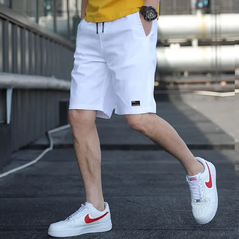 Men 2020 Light Blue Thin Summer Shorts with Nike Shoes - Image 5