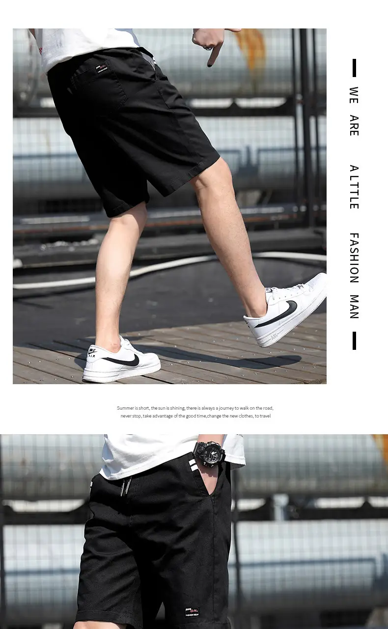 Men 2020 Light Blue Thin Summer Shorts with Nike Shoes — feature 19
