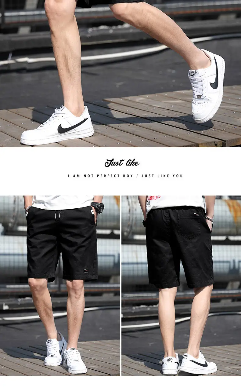 Men 2020 Light Blue Thin Summer Shorts with Nike Shoes — feature 20