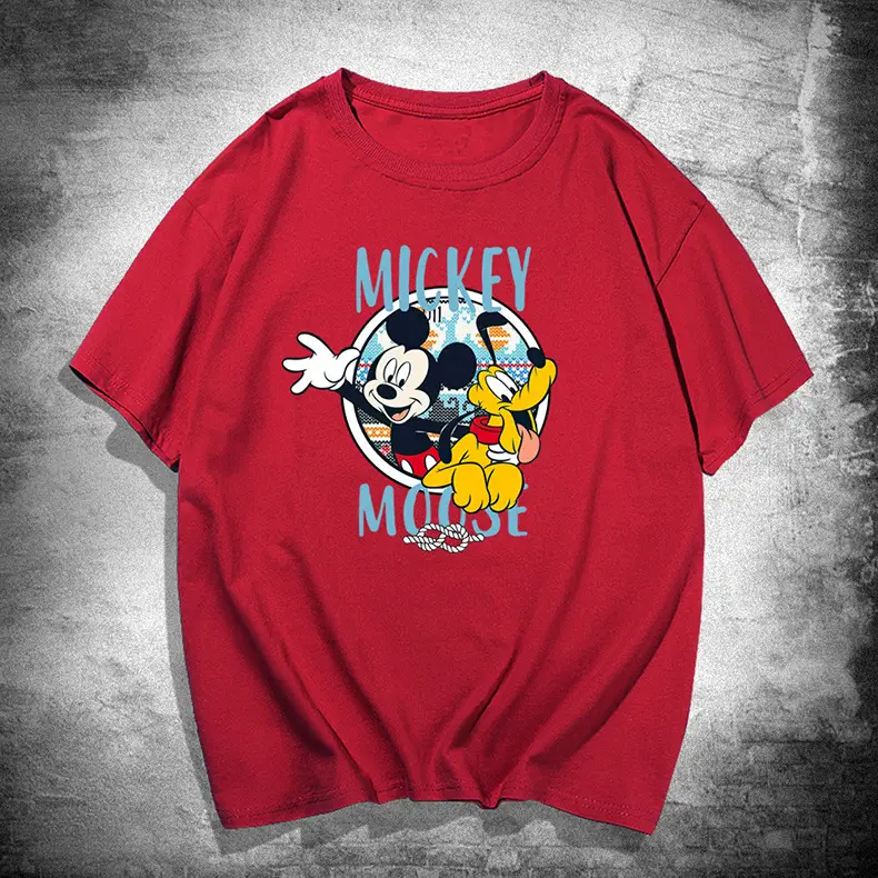 Y American Style Cotton Mickey Printed T-Shirt Yellow - Image 4