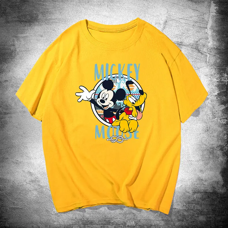 Y American Style Cotton Mickey Printed T-Shirt Yellow - Image 3
