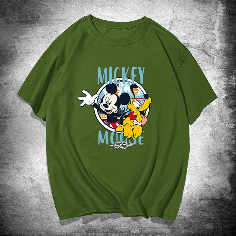 Y American Style Cotton Mickey Printed T-Shirt Yellow - Image 6