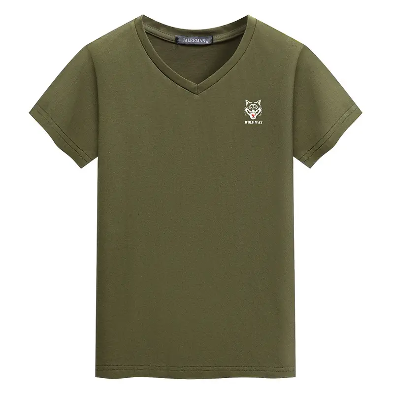 Korean Slim Fit Chicken Heart T-Shirt Olive Green