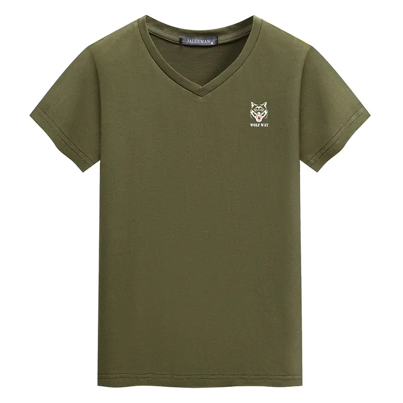 Korean Slim Fit Chicken Heart T-Shirt Olive Green