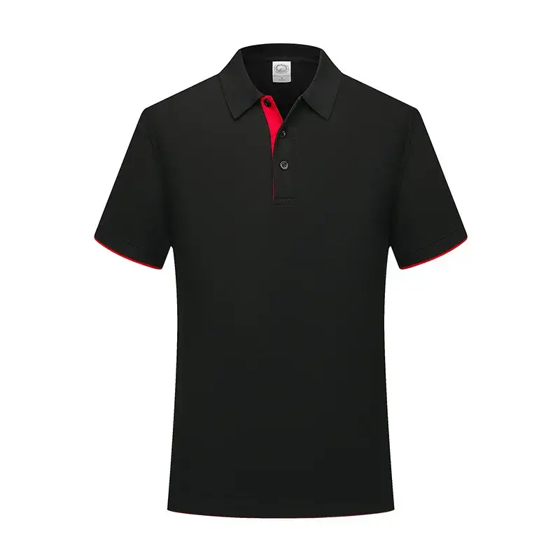 Men Blue Polo Shirt Short Sleeve Logo Print - Image 5