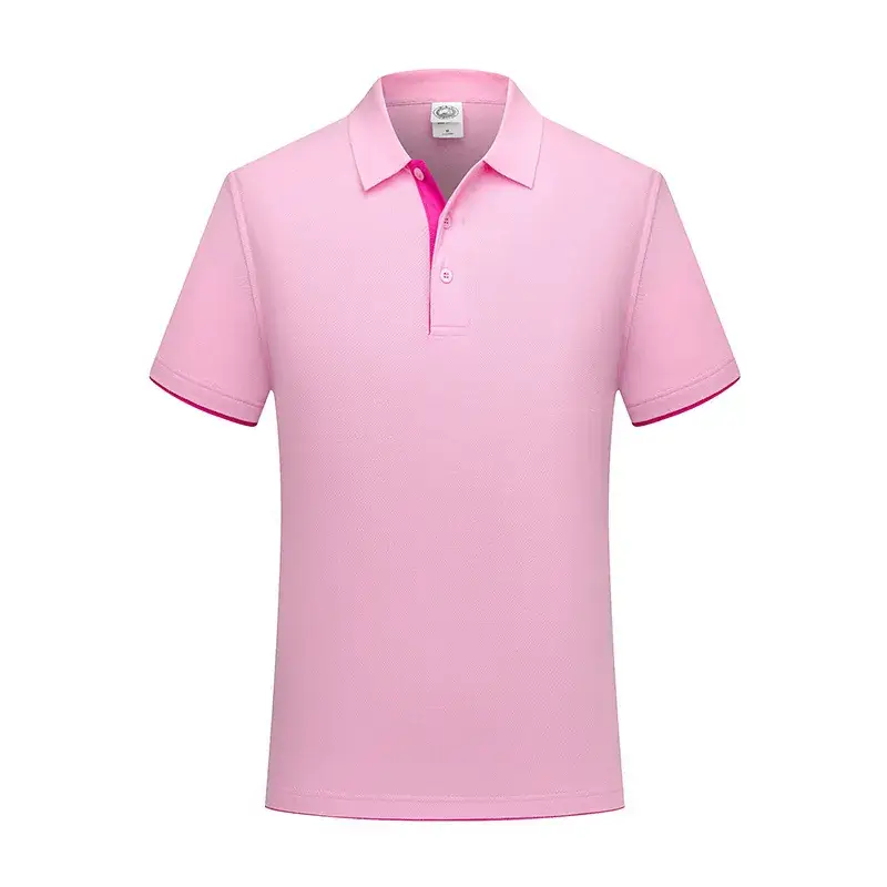 Men Blue Polo Shirt Short Sleeve Logo Print - Image 4