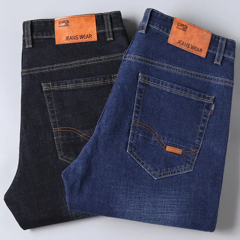 Men's Blue Straight Elastic Jeans Summer High Quality - Image 13