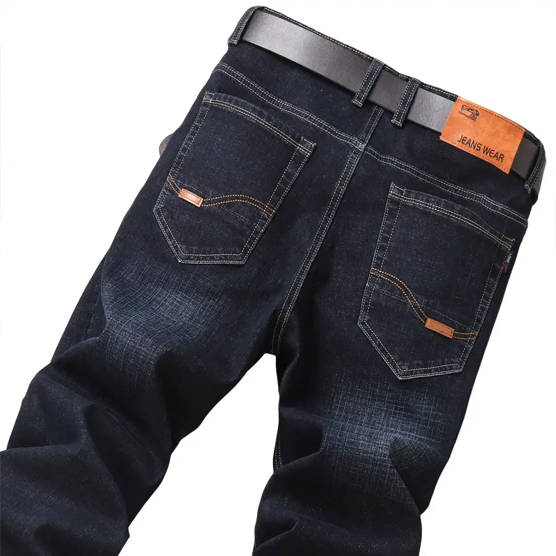 Men's Blue Straight Elastic Jeans Summer High Quality - Image 15