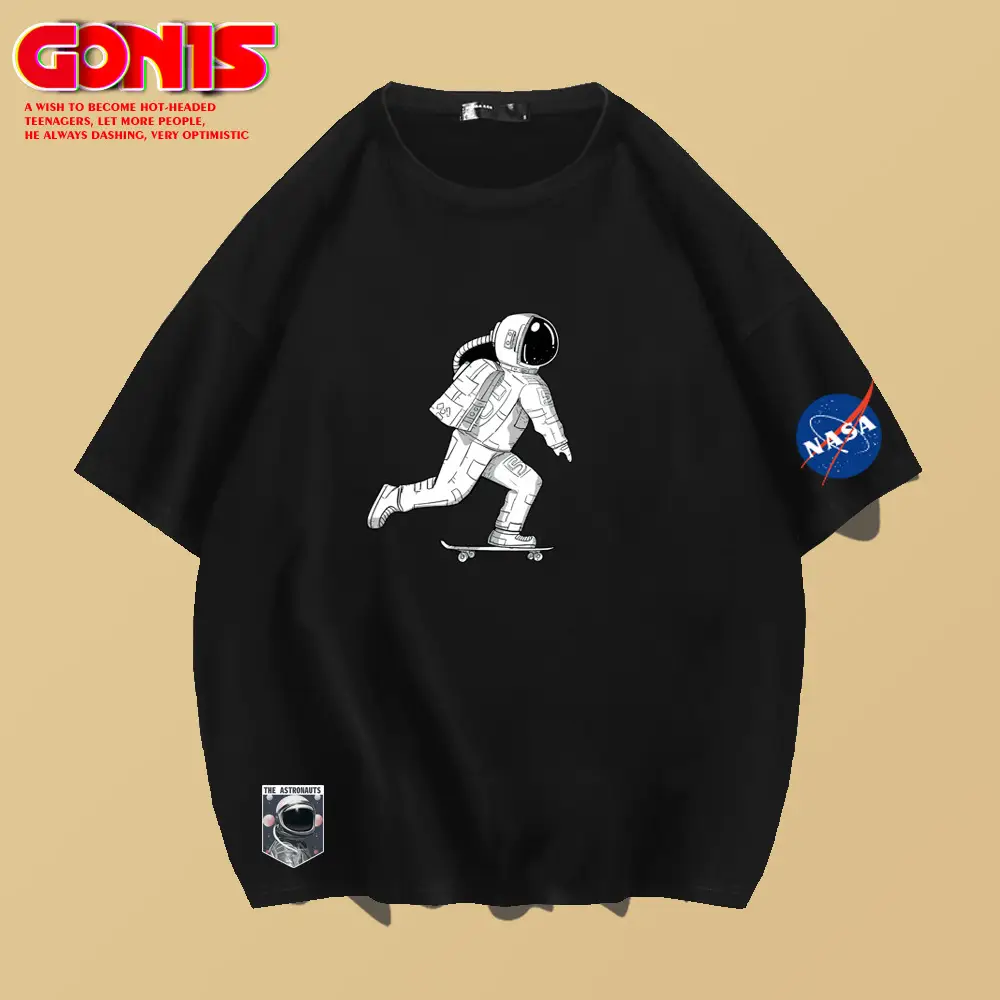 Men NASA Printed T-Shirt White Short Sleeve - Image 7