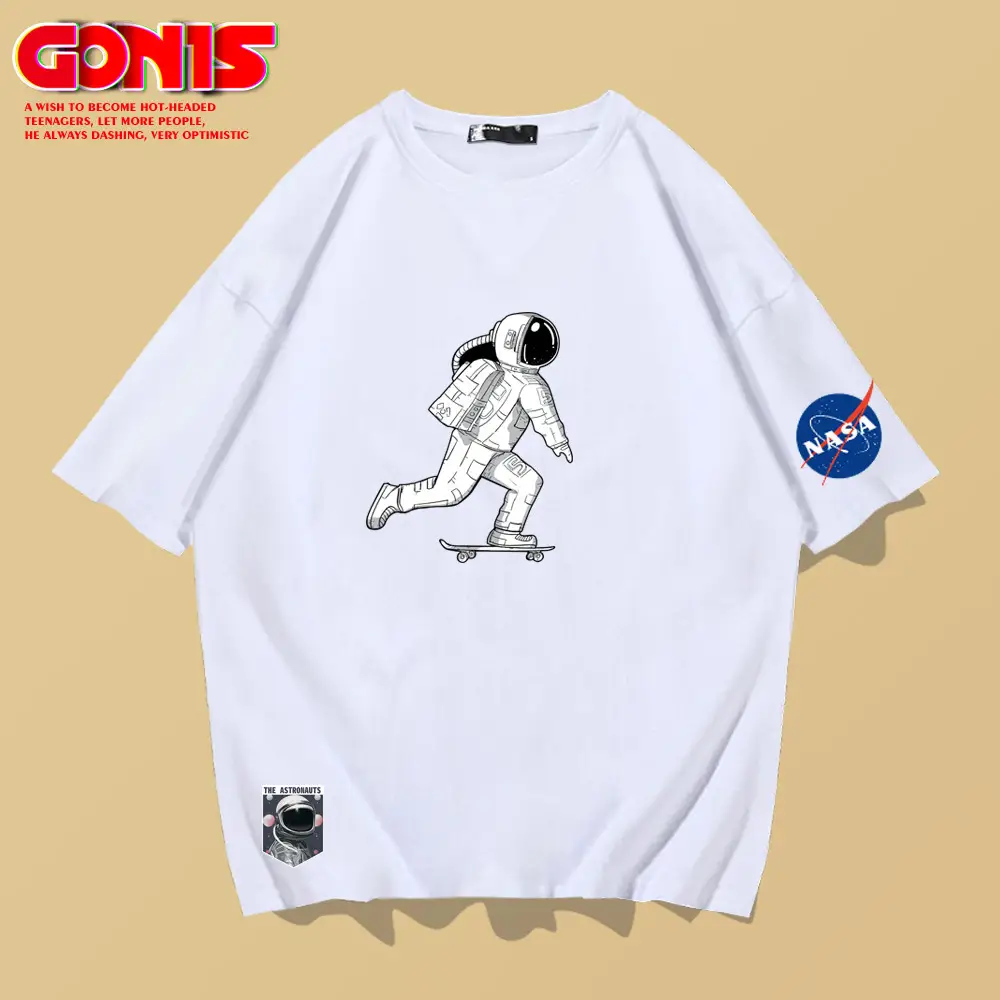 Men NASA Printed T-Shirt White Short Sleeve - Image 8