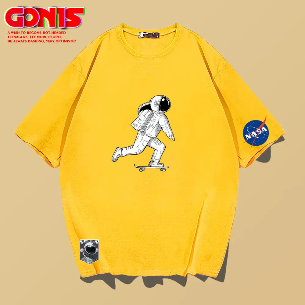 Men NASA Printed T-Shirt White Short Sleeve - Image 9